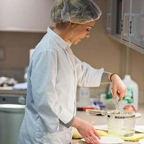 Student working in lab