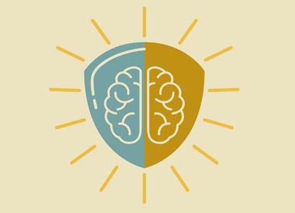 Brain and Shield Icon